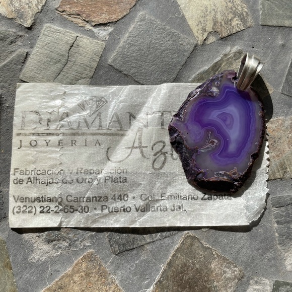 Agate S925 sterling silver pendant - Picture 7 of 10